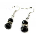 Les Tr&eacute;sors De Lily [N9942] - Boucles Cr&eacute;ateur 'Sissi' noir blanc must
