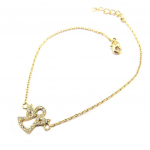 Les Tr&eacute;sors De Lily [P2324] - Bracelet Plaqu&eacute; Or 'Ange Gardien' blanc dor&eacute; valge