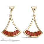 Les Tr&eacute;sors De Lily [P8046] &ndash; kullatud Boho punasest kullast k&otilde;rvar&otilde;ngad &ndash; 23x15 mm punane