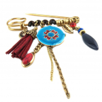 Les Tr&eacute;sors De Lily [P8410] - Disainer pross  Acapulco  t&uuml;rkiissinine kuld - 95x75 mm t&uuml;rkiissinine