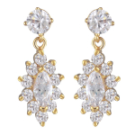 Les Tr&eacute;sors De Lily [Q2661] - kullatud k&otilde;rvar&otilde;ngad  Sissi  valgest kullast - 25x10 mm valge