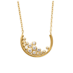 Les Tr&eacute;sors De Lily [Q6619] - Collier Plaqu&eacute; Or 'Luna' blanc dor&eacute; - 20x15 mm valge