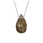 Les Tr&eacute;sors De Lily [Q6775] &ndash; h&otilde;bedane 'Meghan' suitsukvartsist h&otilde;bedane kaelakee (roodiumiga kaetud) &ndash; 15x8 mm pruun