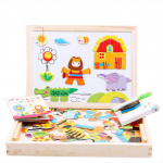 Multifilmi Puslem&auml;nguasjad Puidust magnetilised 3D-m&otilde;istatused Figuurid/Loomad/ S&otilde;iduk/Tsirkusepusle koos joonistuslauaga Lastele &Otilde;ppem&auml;nguasjad