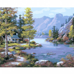J&otilde;e&auml;&auml;rne suvila Maastikud DIY Digimaalid numbrite j&auml;rgi Moodne seinakunst L&otilde;uendimaal Kingitus lastele Kodukaunistus 40x50cm no frame