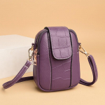 Yogodlns Crossbody kott naistele Mini PU nahast &otilde;lakott Vintage messenger kott Lady ostukott Telefonikott 13x6x18cm lilla