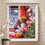 5D Teemantmaal Talvine DIY Kodukaunistus T&auml;isruudukujuline Teemanttikandid Bisd Mosaiik Loomade K&auml;sit&ouml;&ouml; kingitus Full Round (20X30CM)