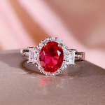 BELLA BOX klassikalised ovaalsed punased tsirkoonist lahtised s&otilde;rmused naistele pulmakihlus naistele kingitused ehted Resizable punane