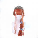 Bybrana Long Orange Wave v&auml;rviliste juustega Cosplay s&uuml;nteetiline parukas valgetele naistele tihvtidega Igap&auml;evased naturaalsest kuumakindlast kiust naiste parukad 55cm