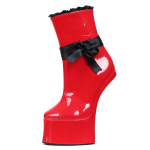 JIALUOWEI kohandatud 7-tollised k&otilde;rge Horse kontsaga platvormiga Cosplay seksikad PonyPlay poolsaapad 36 punane