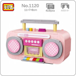 LOZ 1120 muusikariist Roosa muusika raadio lint vikerkaar masina mudel miniplokid klotsid ehitusm&auml;nguasi lastele kingitus ilma karbita