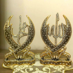 Zulfiqari kujuga kujuke | Hazrat Imam Ali m&otilde;&otilde;gakuju | Islami aksessuaar kodukaunistuseks | Elutoa sisustus | Islami kodumajapidamise kingitus 6*4 inches kuld