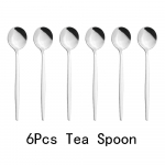 6tk Mirror roostevabast terasest s&ouml;&ouml;giriistade komplekt Mitmev&auml;rviline s&ouml;&ouml;giriistade lusikakomplekt &otilde;htus&ouml;&ouml;gikomplekt kohvi-tee lusikaga lauan&otilde;ud Kodu k&ouml;&ouml;k lauan&otilde;ud h&otilde;be