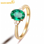 SACE GEMS Vasesulamist lihtne avanev s&otilde;rmus naiselikkus 18K kollane kuld roheline tsirkoonist s&otilde;rmus ehted open kuld