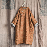 Johnature naiste hiina stiilis pulloverparkid, n&ouml;&ouml;biga jalatsid, soojad kvaliteetsed linased hommikumantlid talvised A-seeria vintage-parkid One Size oranž