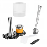 [i Cafilas][NESC01] Korduvkasutatavad kohvikapslite kaunad, filter, korduvt&auml;idetav roostevabast terasest espressokreem Nespresso masina jaoks Hibrew Inissia, Lattissima 1 Set h&otilde;be