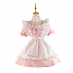 8tk Komplektid S~5XL Armas armas roosa Lolita kleit Seksikas neiu riietus Halloweeni cosplay kost&uuml;&uuml;m naiste prantsuse teenija Lolita Babydoll kleit vormikost&uuml;&uuml;m XXXL roosa