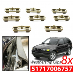 8 tk hallid ilmastikuklambrid BMW X5 E53 uksetihendi klambri jaoks eesmine taga 51717006757 mootori kapoti kinnitus plastikust kinnitus tihend hall v&auml;rv