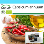 SAFLAX &ndash; kinkekomplekt &ndash; orgaaniline &ndash; kuum t&scaron;illipipar &ndash; De Cayenne Long Slim &ndash; 10 seemet &ndash; kinkekarbi, kaardi, etiketi ja potisubstraadiga &ndash; Capsicum annuum