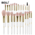 BEILI White Gold meigipintslid Professional Foundation lauv&auml;rvipuudri pintslid Kvaliteetsed roosad s&uuml;nteetilised jumestuspintslid 12pcs beige