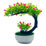 Kunstlilledest plastist v&otilde;ltsbonsai Romantiline kastmata ilus bonsai potti aiatarvikutega punane