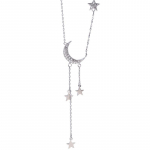 ANENJERY naiste kaelakee Star Moon tuti kaelakeed naistele kaelarihmad Pulmaehted S-N453 40cm add 5cm