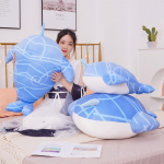 Genshin Impact Plush Doll Cosplay Tartaglia Whale Plush m&auml;nguasjad 60CM sinine