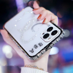 Rhinestone metallist kaitseraua &uuml;mbris Glitter Diamond telefoni kate iPhone 13 Pro Max 13 Mini Case 12 11 Pro Max Funda Uus For iPhone 11 must