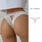 CINOON Naiste seksikad pitsist alusp&uuml;ksid Madala v&ouml;&ouml;kohaga G stringi aluspesu Naiste Hollow Out l&auml;bipaistev kiusatus pesu M valge