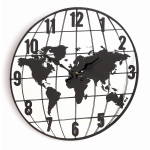 Les Tr&eacute;sors De Lily [A0021] &ndash; &ldquo;Mappmonde&rdquo; mustvalge peegelseinakell &ndash; 30 cm NA must