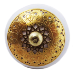 Les Tr&eacute;sors De Lily [A3122] - Kuldvalge Boho keraamiline m&ouml;&ouml;blinupp - 60x40 mm kuld