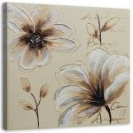 Feeby l&otilde;uenditr&uuml;kk, maalitud lilled 30x30 beež