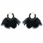 Naiste isikup&auml;rastatud loomingulised k&auml;sitsi kootud helmestega lilledega k&otilde;rvar&otilde;ngad liialdatud boheemlaste &scaron;ifoonist k&otilde;rvar&otilde;ngad OneSize must