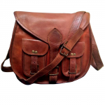 Vintage naiste ehtsast kitsenahast k&auml;ekott &Otilde;lakott Satchel Messenger Uus kott pruun