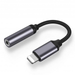 GIMIROAux kaabel 3,5 mm iP-adapteri stereopistikupesa kaabel helikaabel - i, telefoni lisaheli adapter - nailonist punutud AUX-kaabel autole, k&otilde;rvaklappidele, telefonile hall v&auml;rv