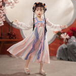 Hanfu t&uuml;druk Hiina stiilis riidest suvekleit Antiik Tang &uuml;likond super haldja kost&uuml;&uuml;m kleit v&auml;ikese t&uuml;druku merineitsi printsessi seelik aluspesu XS gray