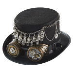 Steampunki m&uuml;ts Steampunki peak&uuml;barad meestele koos prillidega Steampunk ajar&auml;nduri m&uuml;ts Steampunk aksessuaarid Halloweeni pidu must