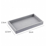 1 tk Moe kaasaskantav sametest ehete organiseerija kandik s&otilde;rmus kaelakee vitriin hoiukarp K&otilde;rvar&otilde;ngaste ehete vitriin sahtli hoiukoht Grey-5