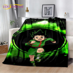 Anime Hunter&times;Hunter HxH Cartoon Pehme pl&uuml;&uuml;sist tekk, flanelltekk elutuppa magamistoa voodi diivani piknikukate 75x90cm