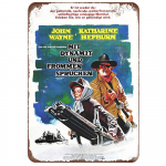 Kauboi John Wayne Vanaaegne Shabby Chic Metallist Plekk-plakat Filmid Metallist Rauast Sildid Retro Pubi Baari Kino Seinakujundus 20x30cm 20x30cm