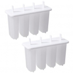 Toidukvaliteediga mittenakkuvad, korduvkasutatavad, lihtsad vormist lahti v&otilde;etavad j&auml;&auml;kuubikutega pulga ja kaanega keskkonnas&otilde;bralikud 4-&otilde;&otilde;nsusega paprika silikoonvormid valge