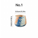 Loominguline k&auml;sitsi maalitud lillepott, keraamiline mahlane potiistutusmasin Kodukaunistus T&ouml;&ouml;laua ornament Bonsai taimepoti aiakaunistus No.1