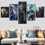 5 t&uuml;kki Valorant &otilde;limaal Jett Sage Cypher Phoenix Sova l&otilde;uend Videom&auml;nguplakatid Kodukaunistused Diivani taust Seinakate Ar 20x35cm*2 20x45cm*2 20x55cm*1