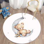 Cartoon Bear Print laste vaip Kawaii piirkonna vaibad &uuml;mmargune vaip elutoa p&otilde;randamatt Flanellist libisemisvastast matt lastele Diameter 60cm