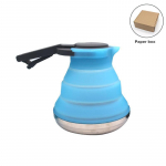 Kaasaskantav kokkupandav v&auml;liveekeetja multifunktsionaalne silikoonist teekann Creative Travel Camping kohvikeetja 【1】 sinine