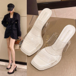 Naiste k&otilde;rged kontsad sandaalid Naiste vabaajajalatsid, l&auml;bipaistvad platvormiga suvised sandaalid, suur suurus 35 beež