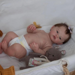 48 cm elutruu viimistletud reborn nukk LouLou Awake, pehme puudutusega kaisuline vasts&uuml;ndinu 3D-v&auml;rvitud nahaga, n&auml;htavad veenid, isetegemise m&auml;nguasjafiguur 48cm