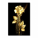 P&otilde;hjamaade kuldse roosi lilleline seinakunst l&otilde;uendimaal Moodne must abstraktne v&auml;ljatr&uuml;kk Kombineeritud plakat elutoa sisekujunduseks 20x30cm no frame