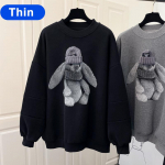 Naiste moodne dressipluus, kolmem&otilde;&otilde;tmeline kaunistus pluss fliisist vaba karu topp M must