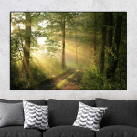 P&auml;ikesepaiste l&otilde;uendi maalimise tee rohelises metsas Pilt Sein Kunst &Otilde;limaal Maastikuplakatid Elutoa sisekujunduseks 60x120cm no frame